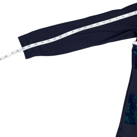 H&M Blue Irredescent Sequin Stripe Long Sleeves Top Sweatshirt Size Large - Picture 6 of 9